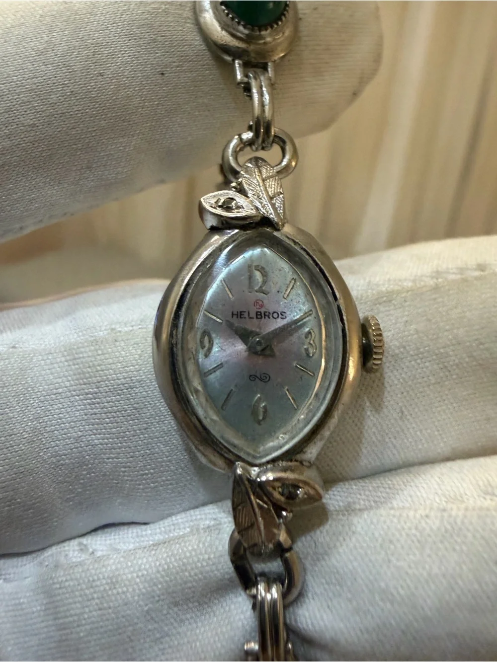 Vintage Helbros Scarab Bracelet Watch Ladies 17J Manual Wind Egyptian Revival